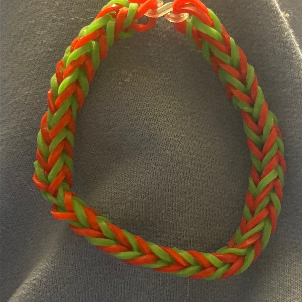 Vibrant Red and Green Braided Bracelet